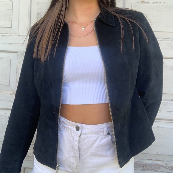 Vintage Leather Jacket (Black Suede!) - Picture 4 of 7